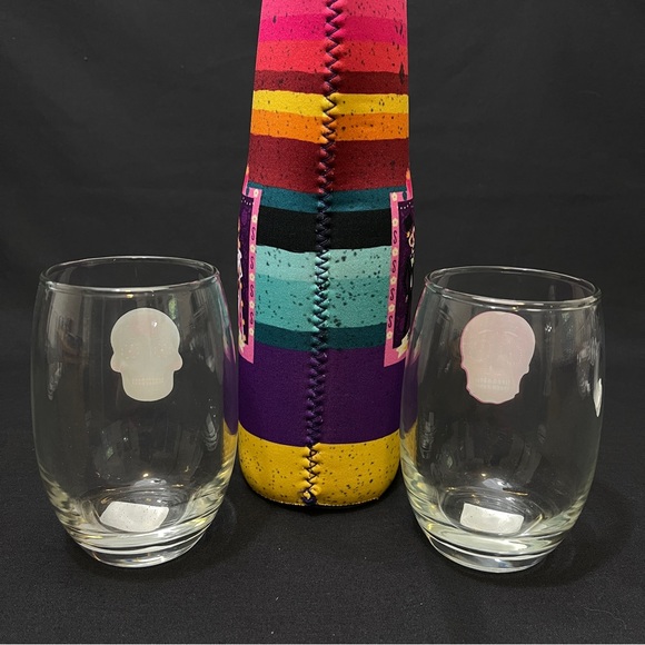 Day of the Dead Stemless Wine Glasses and Tote - Picture 7 of 13